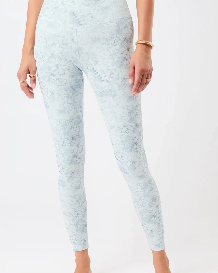 MANDALA Damen vegan Strumpfhose Monoprinted Blue Mirage