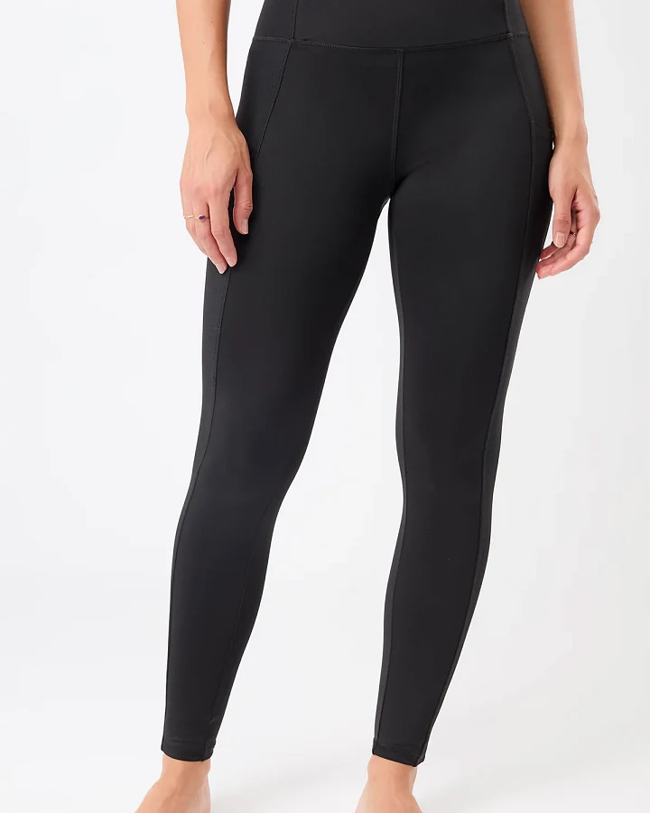 MANDALA Damen vegan Leggings Rib Mix All Black
