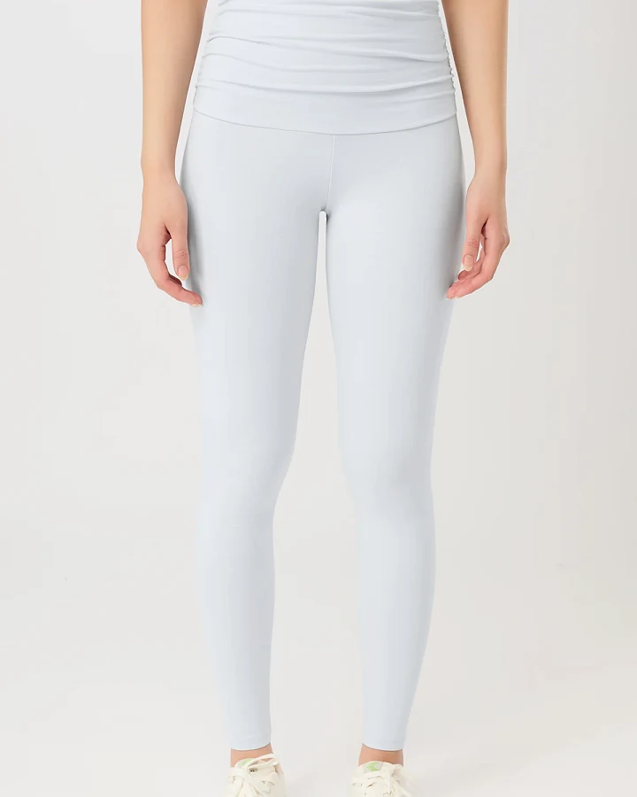 MANDALA Damen vegan Leggings Pilates Strumpfhose Baby Blau