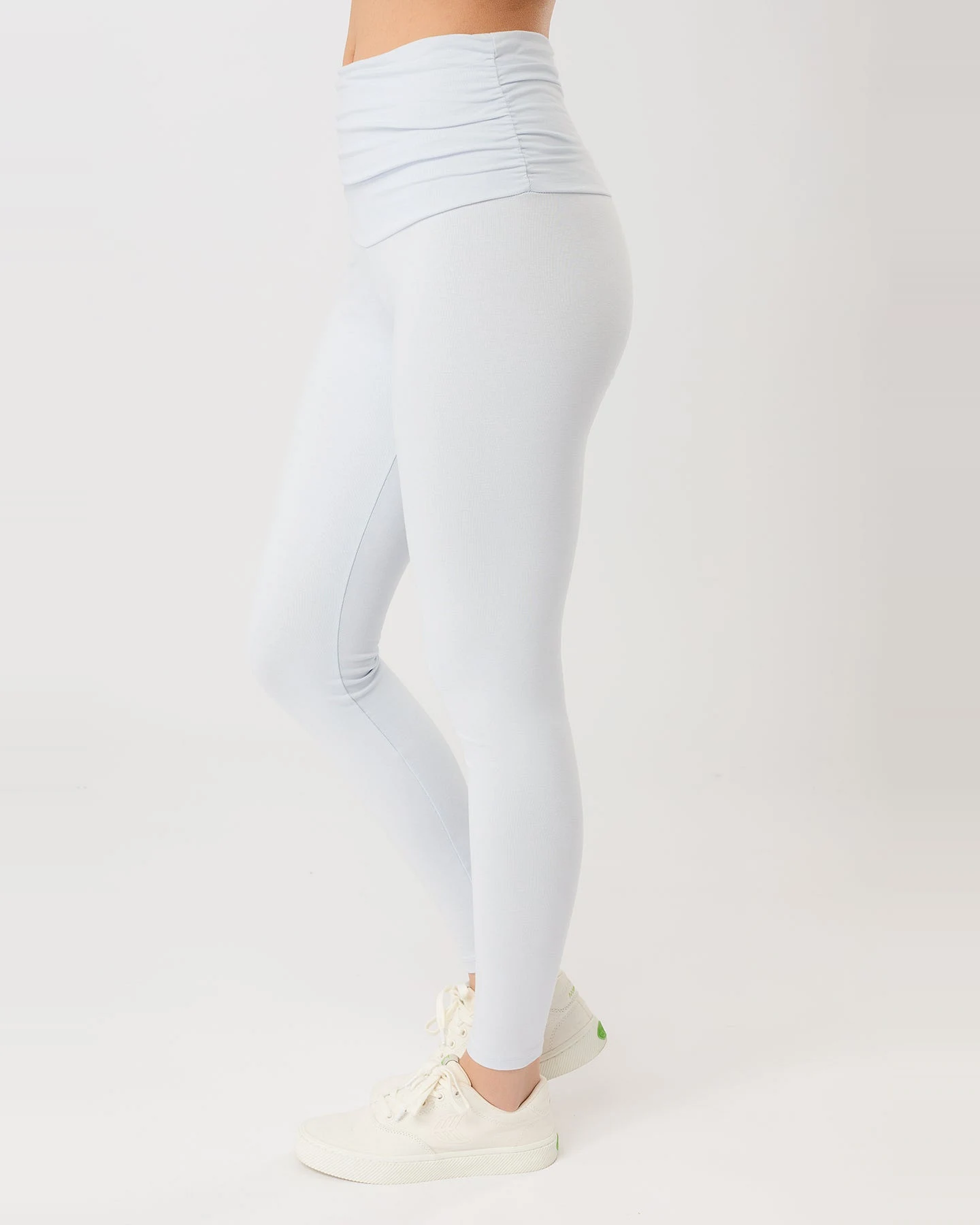 MANDALA Damen vegan Leggings Pilates Strumpfhose Baby Blau – Ansicht 2