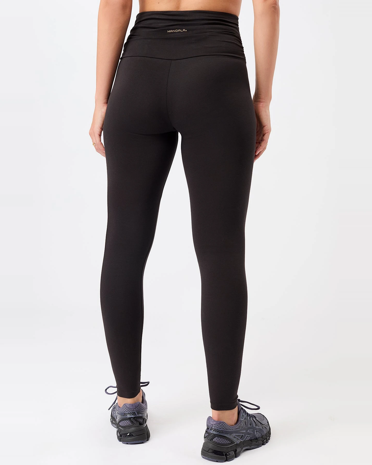 MANDALA Damen vegan Leggings Pilates Strumpfhose Schwarz – Ansicht 2