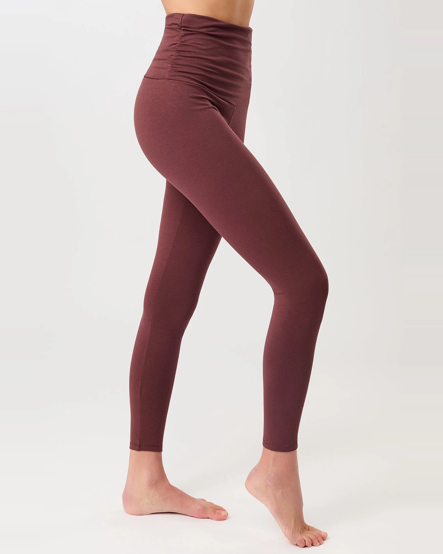 MANDALA Damen vegan Leggings Pilates Strumpfhose Rosenholz – Ansicht 2