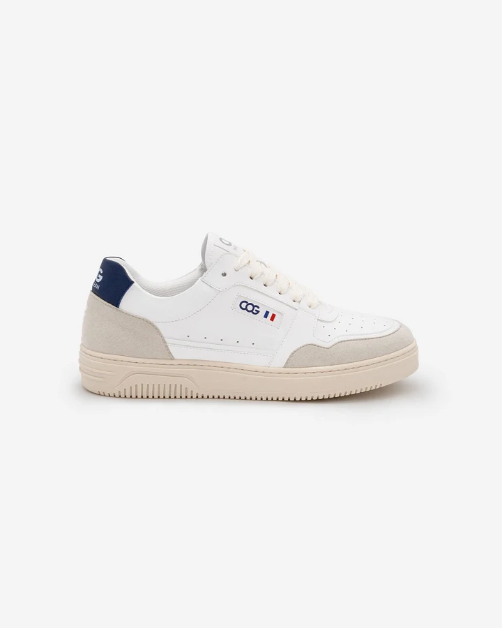 COG Herren vegan Sneaker Able Weiß/ Beige/ Blau Marine