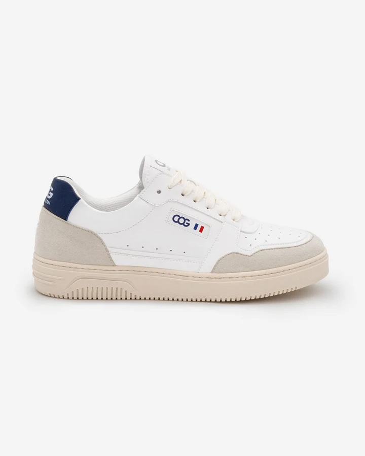 COG Herren vegan Sneaker Able Weiß/ Beige/ Blau Marine