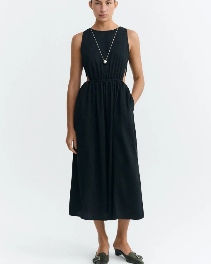 Thinking MU Damen vegan Midikleid Kin Schwarz