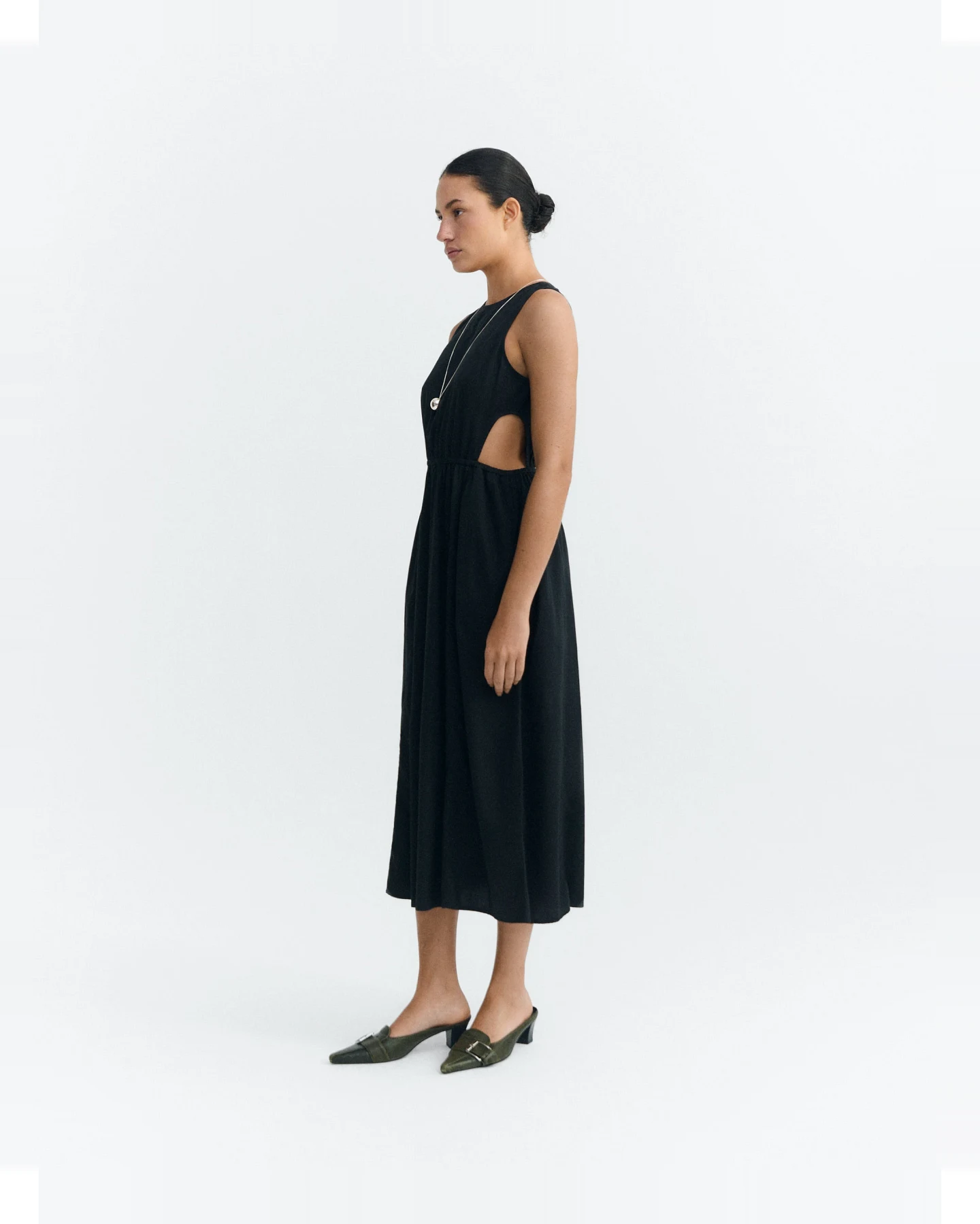 Thinking MU Damen vegan Midikleid Kin Schwarz – Ansicht 2