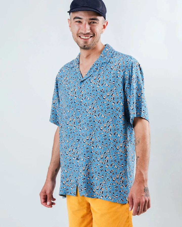 Hemd Just Swim Aloha Blau
