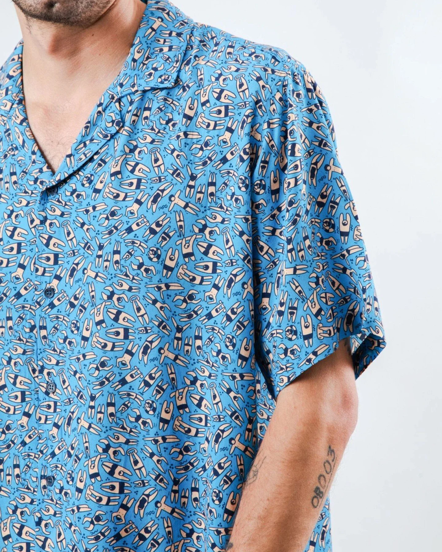 Hemd Just Swim Aloha Blau – Ansicht 2