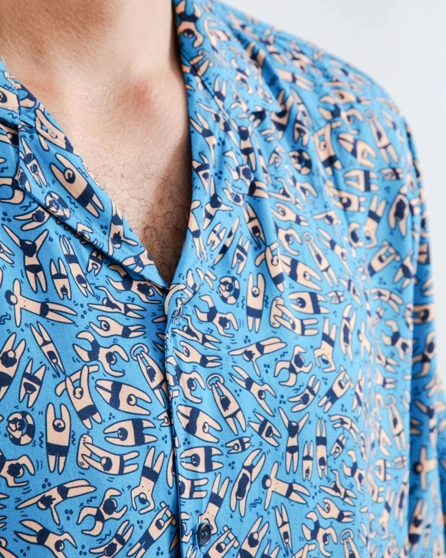 Hemd Just Swim Aloha Blau – Ansicht 3