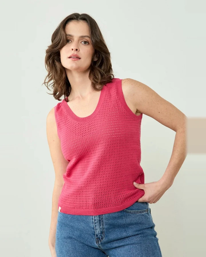 Clotsy Damen vegan Oberteil Arantxa Magenta