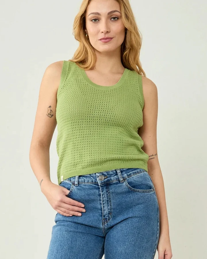 Clotsy Damen vegan Top Arantxa Green