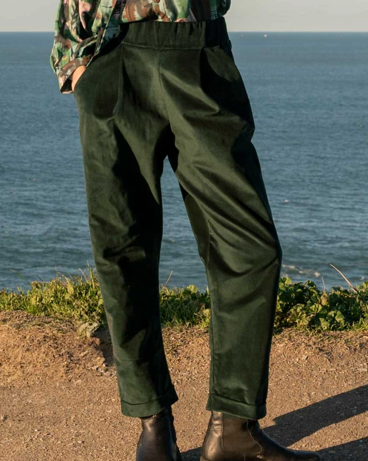 WiDDA Damen vegan Pants Sepp Deep Sea Forest Green