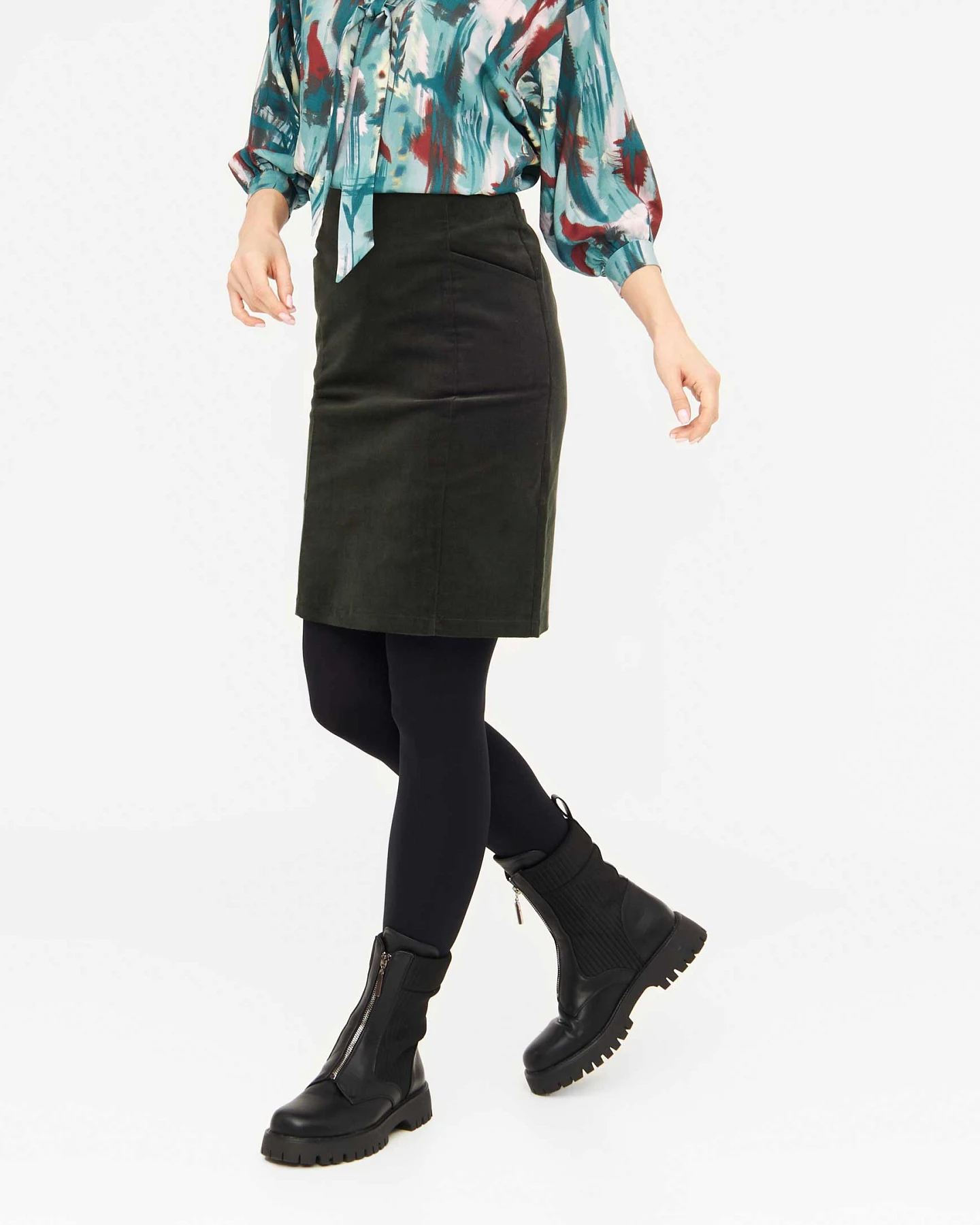 WiDDA Damen vegan Skirt Kay Deep Sea Forest Green – Ansicht 2