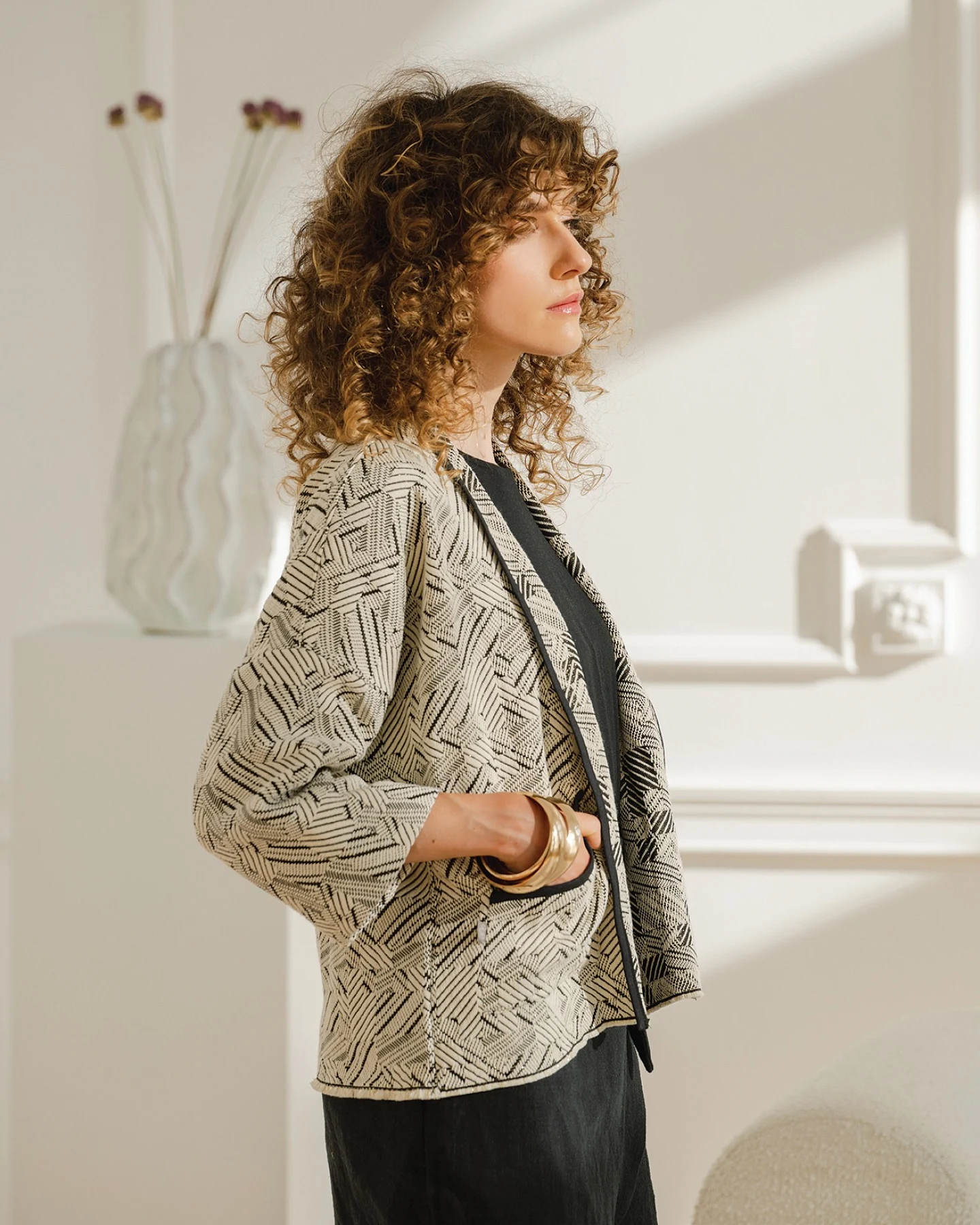 WiDDA Damen vegan Jacket Hoelun Black Natural – Ansicht 2