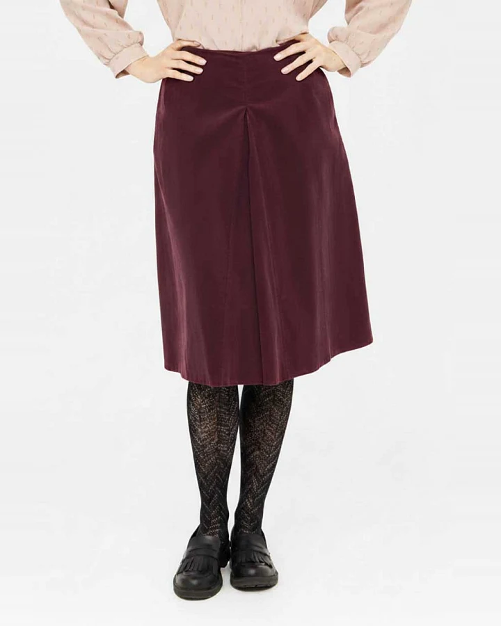 WiDDA Damen vegan Skirt Pleat Berry
