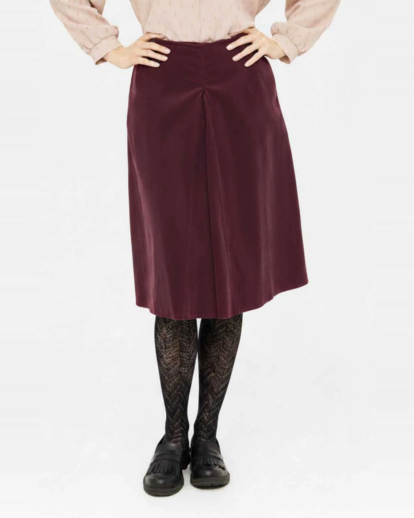 WiDDA Damen vegan Skirt Pleat Berry – Ansicht 2