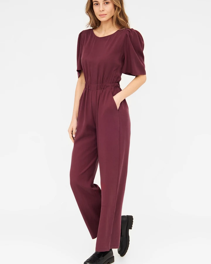 WiDDA Damen vegan Jumpsuit Candy Wine Red