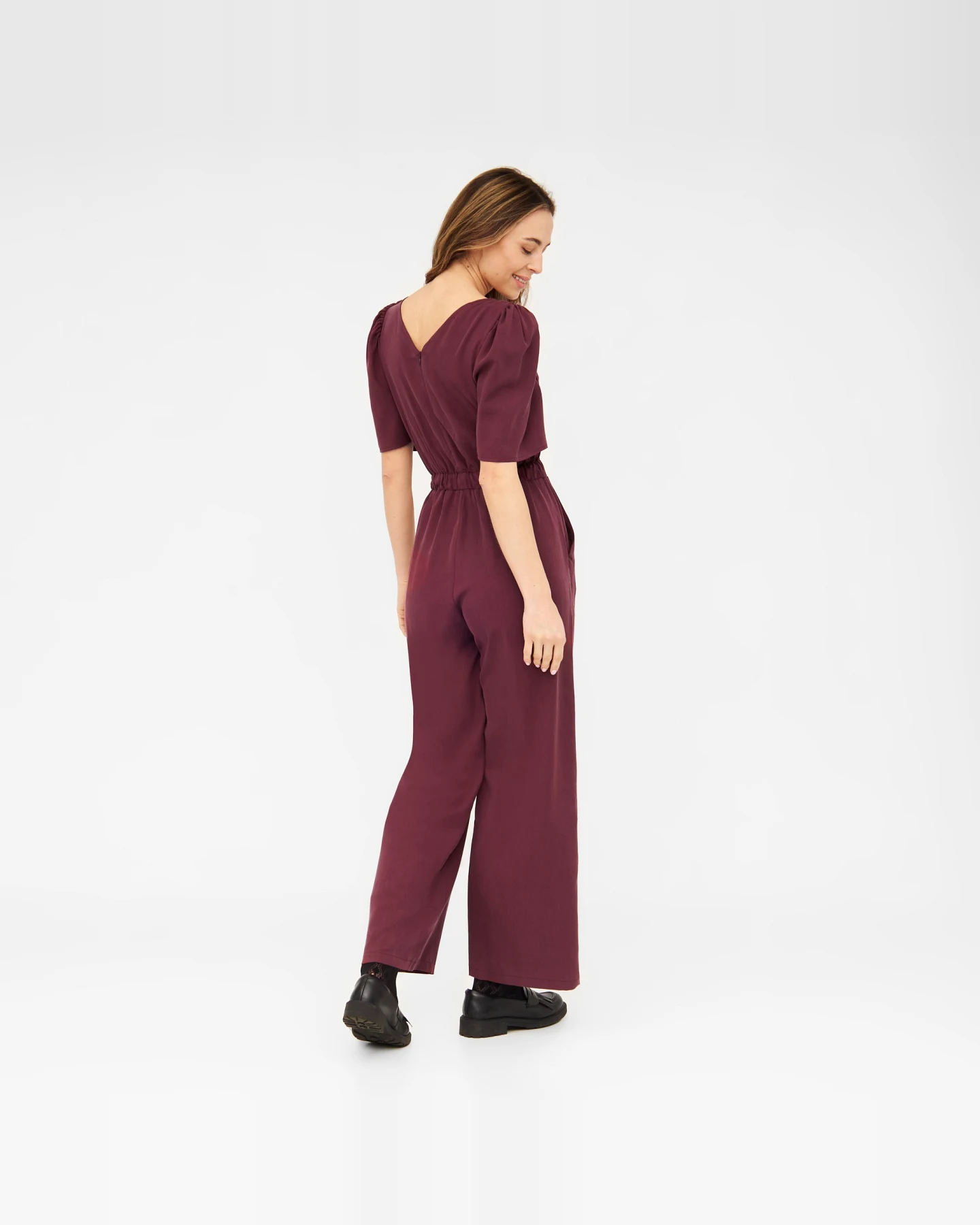 WiDDA Damen vegan Jumpsuit Candy Wine Red – Ansicht 2
