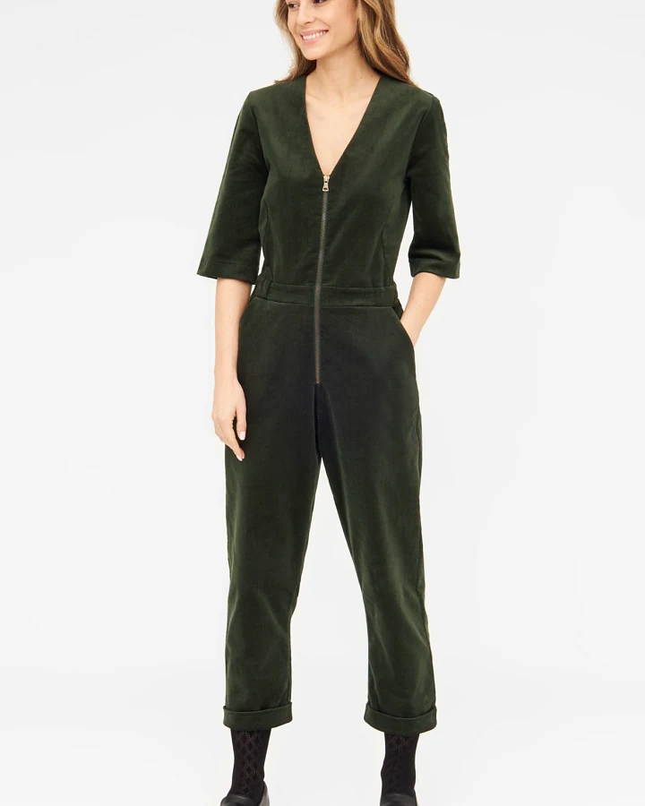 WiDDA Damen vegan Jumpsuit Kris Dark Green