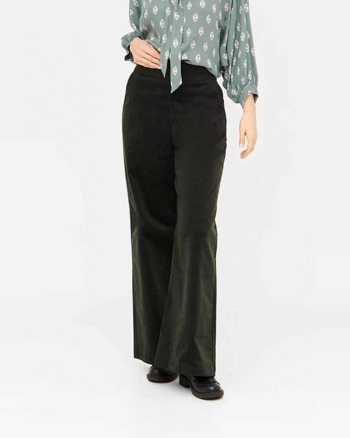 WiDDA Damen vegan Pants Marlene Style Glen Wide Dark Green