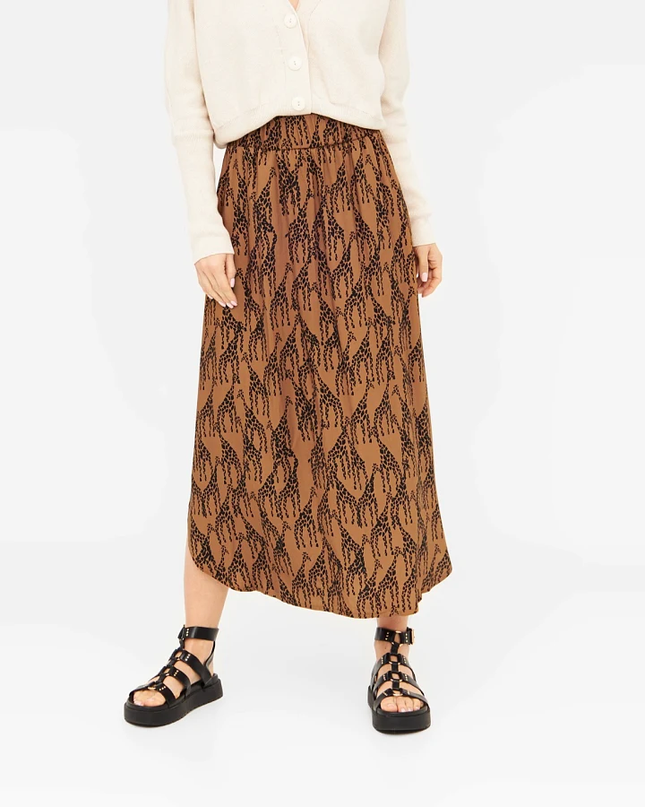 WiDDA Damen vegan Skirt Julip Giraffe Print Terra
