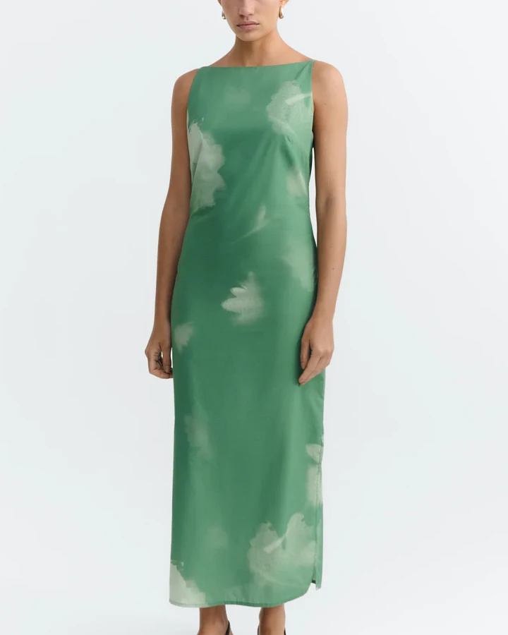 Thinking MU Damen vegan Dress Sunniva Tipia Long Green