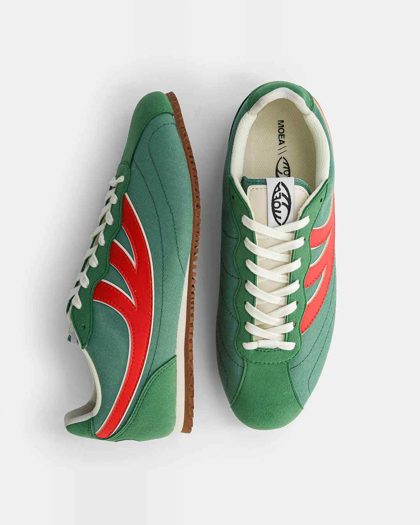 MoEa Herren vegan Sneaker Rise Green & Red Corn – Ansicht 2