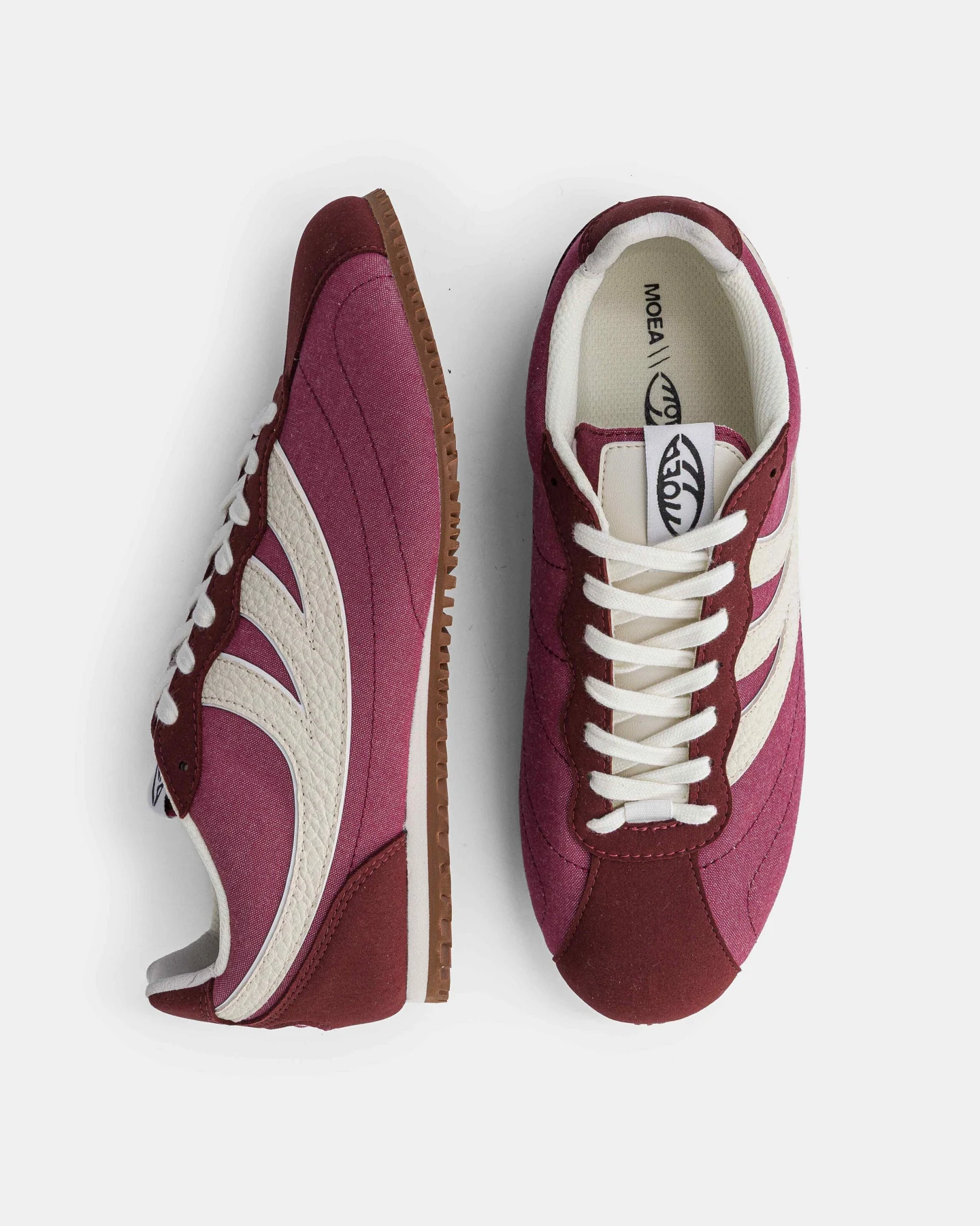 MoEa Herren vegan Sneaker Rise Bordeaux & Beige Mushroom – Ansicht 2
