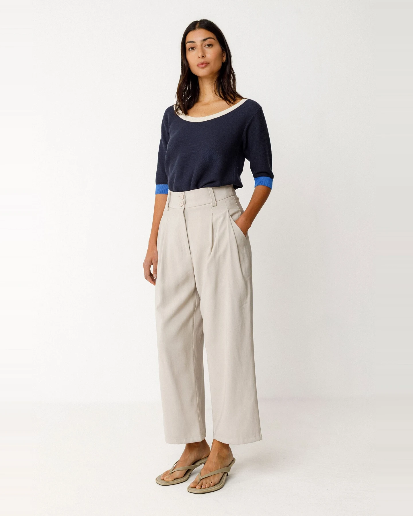 SKFK Damen vegan Hose Esti Beige – Ansicht 2