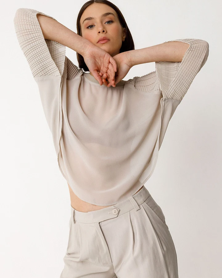 SKFK Damen vegan Hemd Loiara Beige