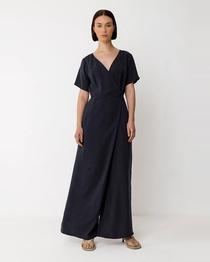 SKFK Damen vegan Jumpsuit Adela Schwarz