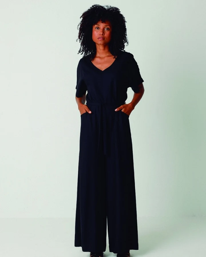 SKFK Damen vegan Jumpsuit Alaia Schwarz