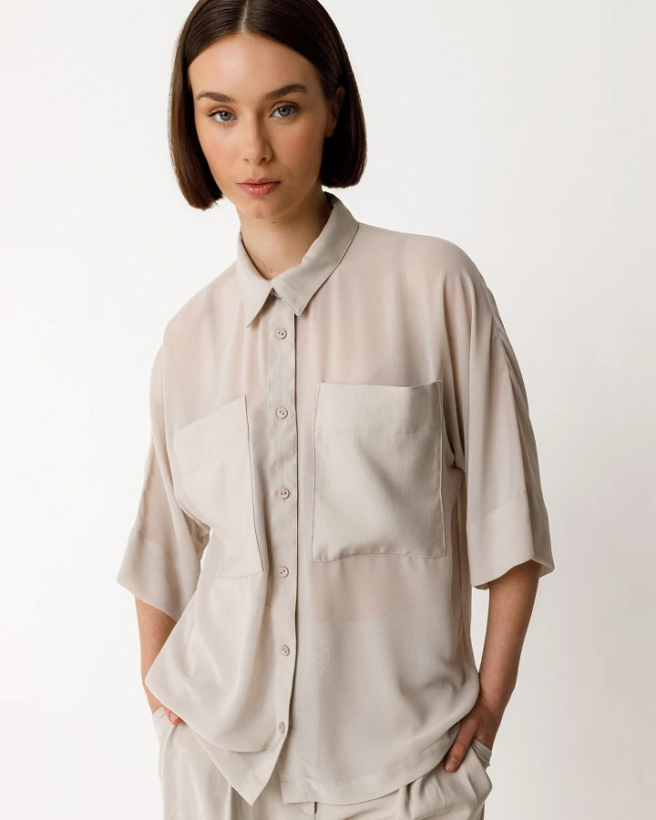 SKFK Damen vegan Hemd Kaia Beige
