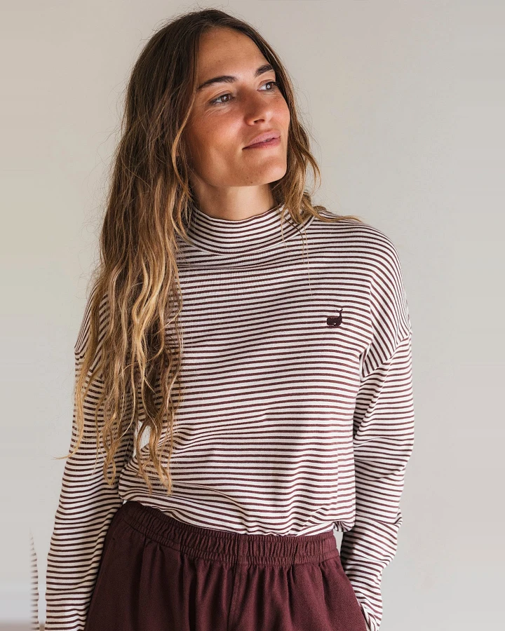 TWOTHIRDS Damen vegan Top Corcovado Russet Stripes