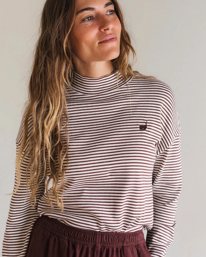 TWOTHIRDS Damen vegan Top Corcovado Russet Stripes