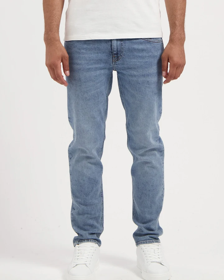 MUD Jeans Herren vegan Jeans Low Tapered Dunn Stahlblau