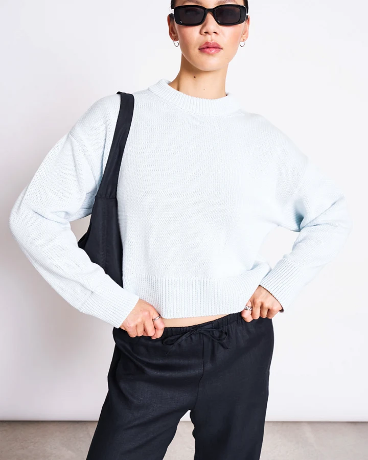 JAN 'N JUNE Damen vegan Pullover Yagmur Eisblau