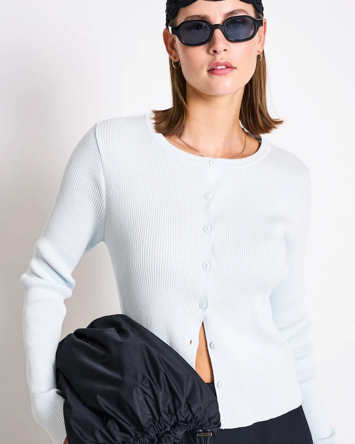 JAN 'N JUNE Damen vegan Strickjacke Glimt Eisblau