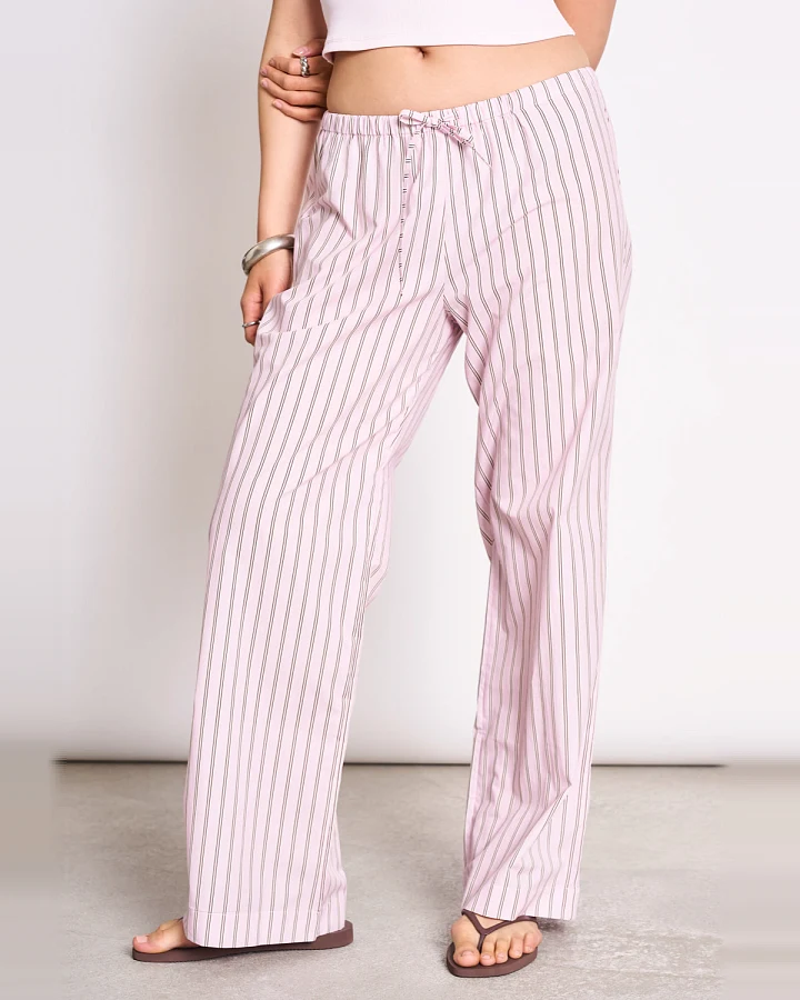 JAN 'N JUNE Damen vegan Hose Cetos Light Orchid Gestreift