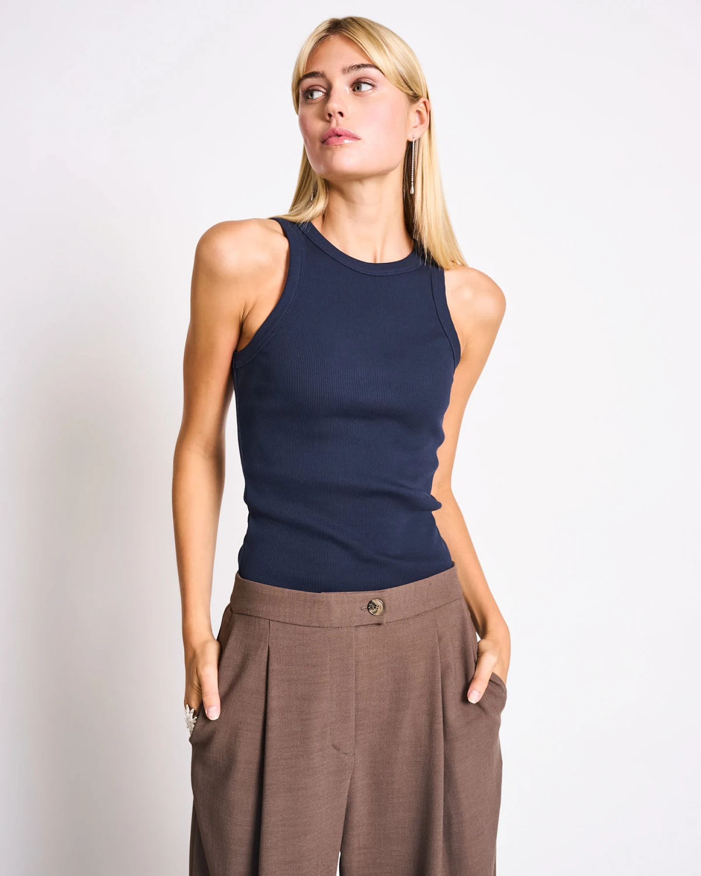 JAN 'N JUNE Damen vegan Tank Top Porto Nightfall Blau – Ansicht 2