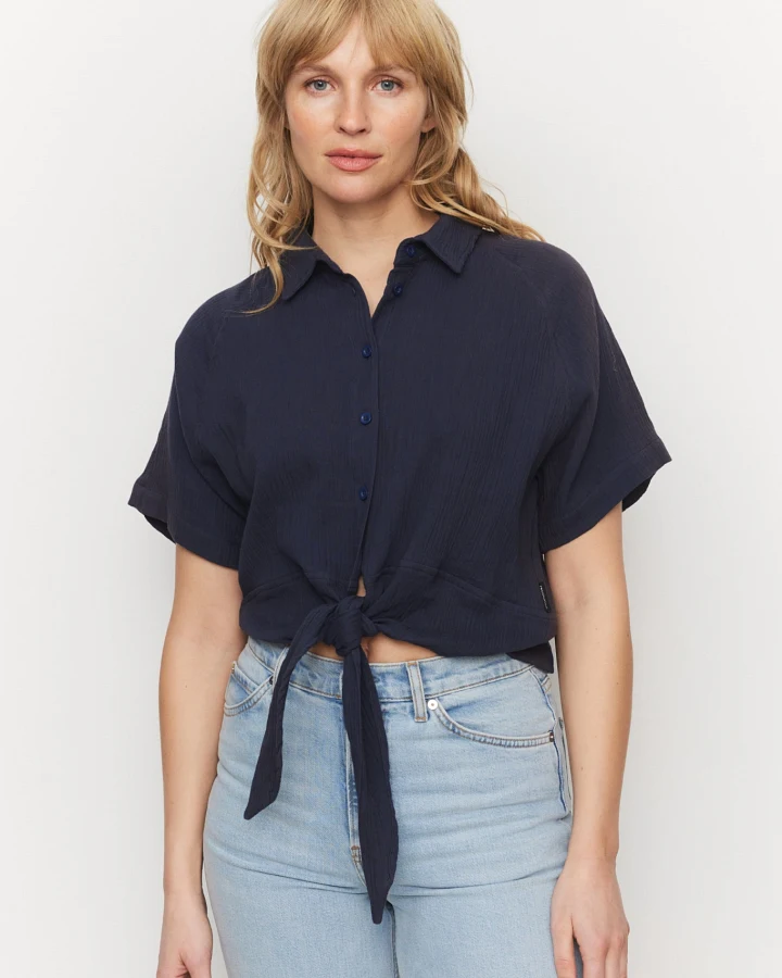Recolution Damen vegan Bluse Tulip Navy
