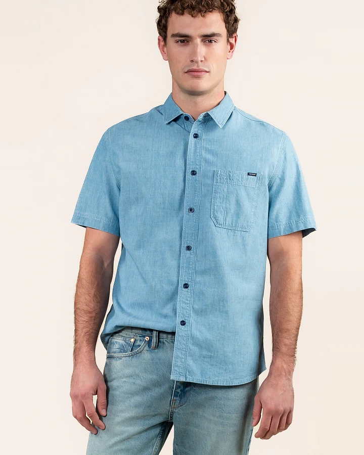Kuyichi Herren vegan Hemd Nolan Blau