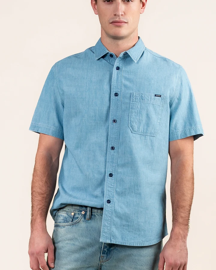 Kuyichi Herren vegan Hemd Nolan Blau