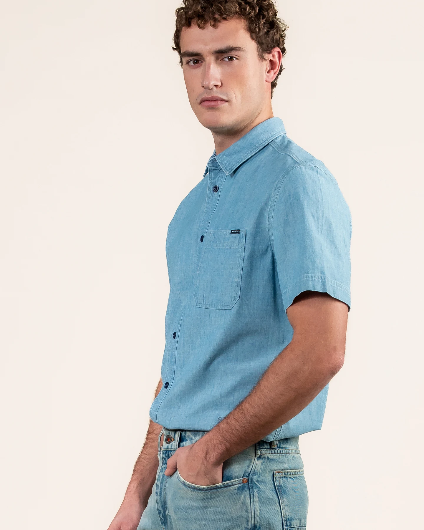 Kuyichi Herren vegan Hemd Nolan Blau – Ansicht 2