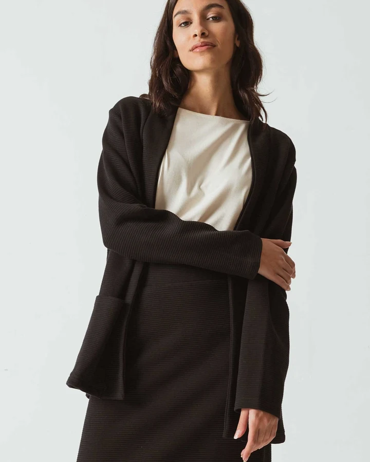 SKFK Damen vegan Strickjacke Leundia Dunkelgrau