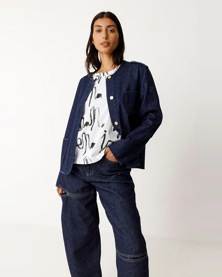 SKFK Damen vegan Jacke Aiku Denim Blau