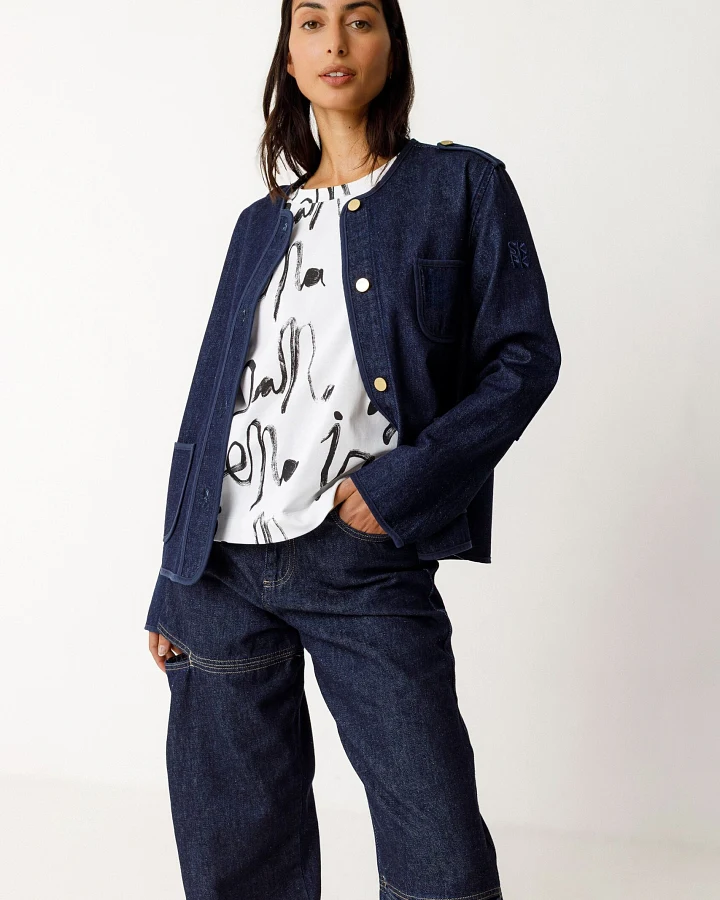 SKFK Damen vegan Jacke Aiku Denim Blau