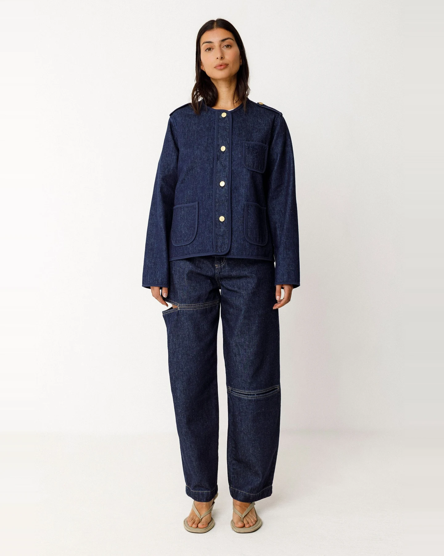 SKFK Damen vegan Jacke Aiku Denim Blau – Ansicht 2