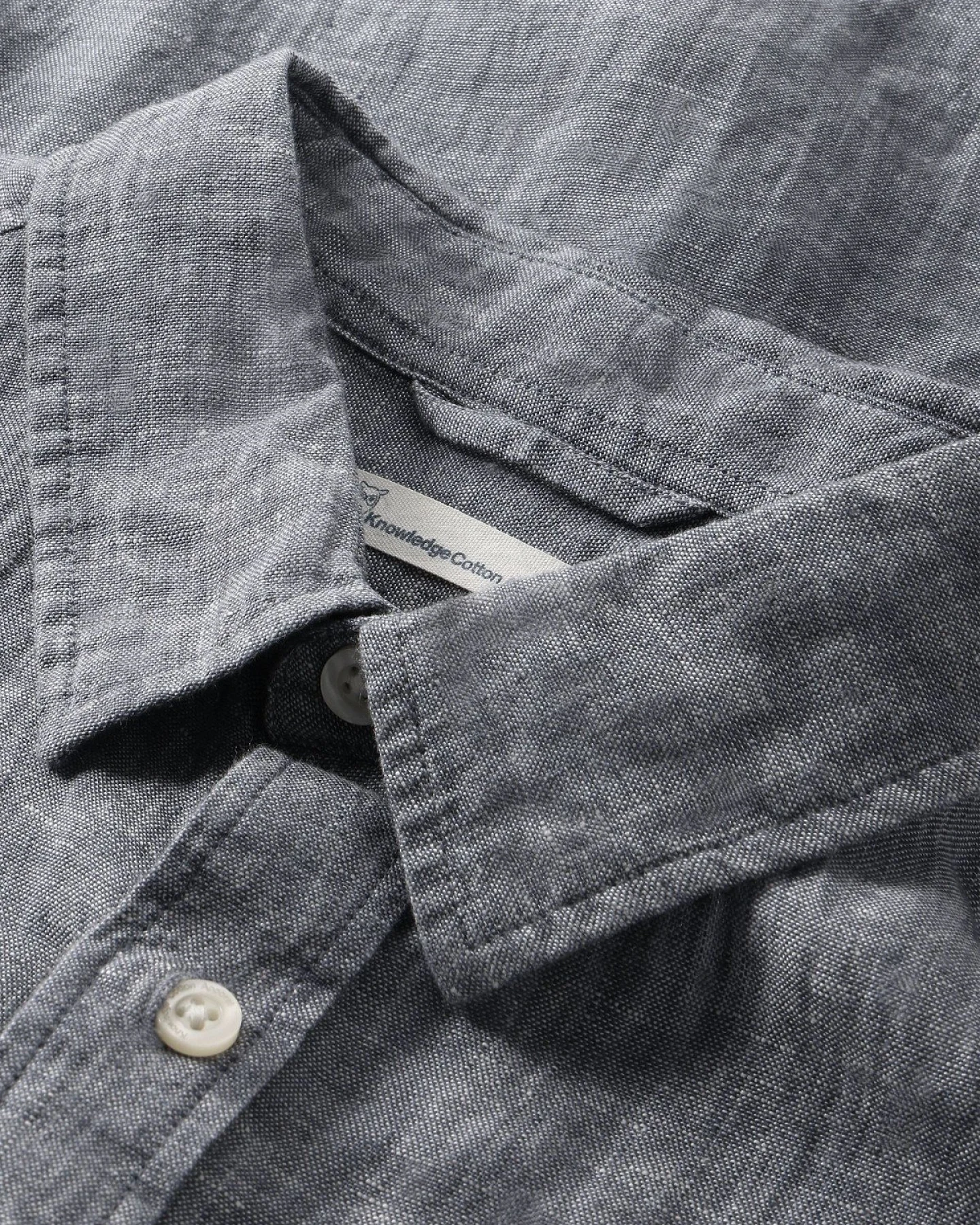 Hemd Regular Linen Short Sleeve Blau – Ansicht 3