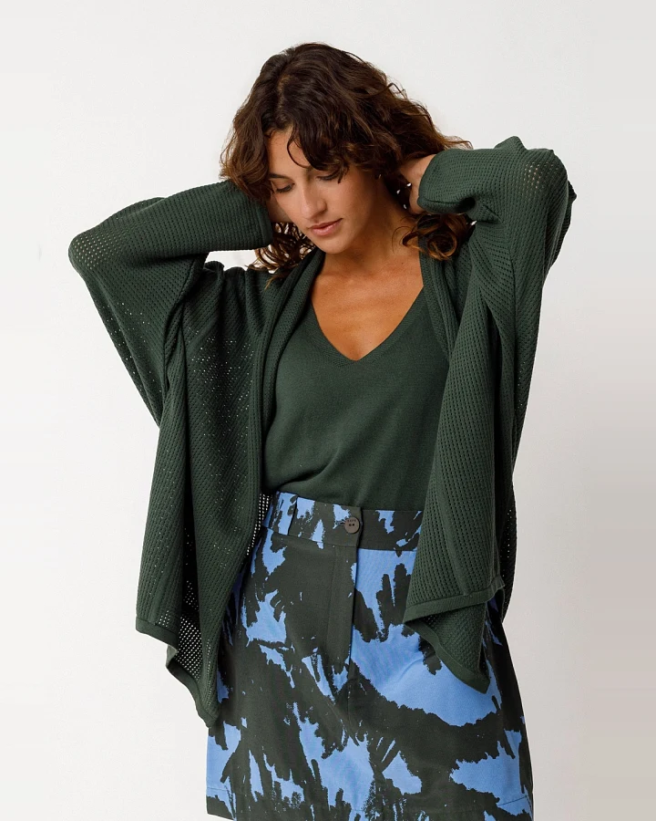 SKFK Damen vegan Strickjacke Aras Grün